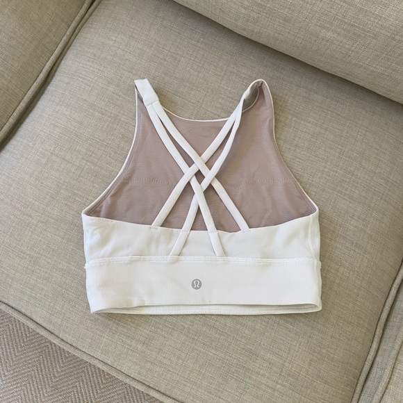 Lululemon white ribbed, criss cross back sports tank! - Picture 2 of 3